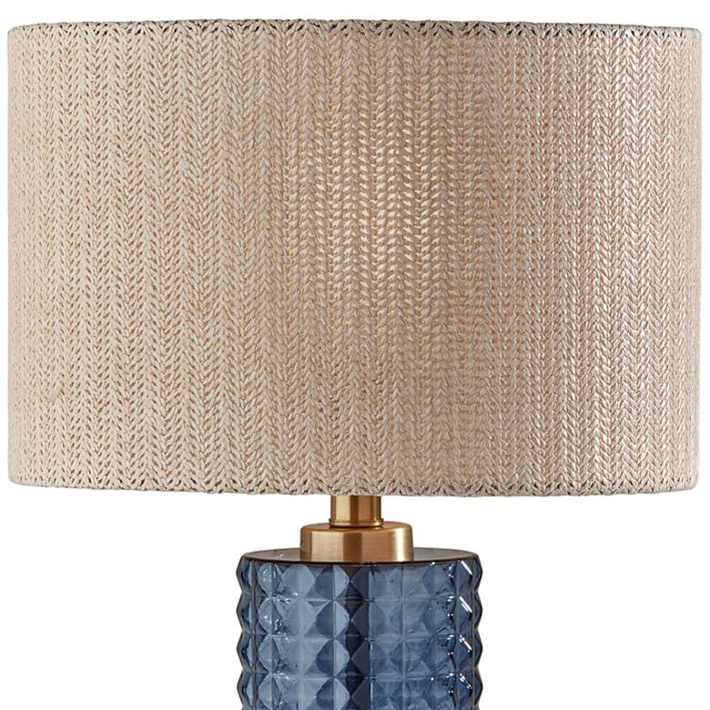 Image 3 Adesso Delilah 23" High Blue Textured Glass Accent Table Lamp more views