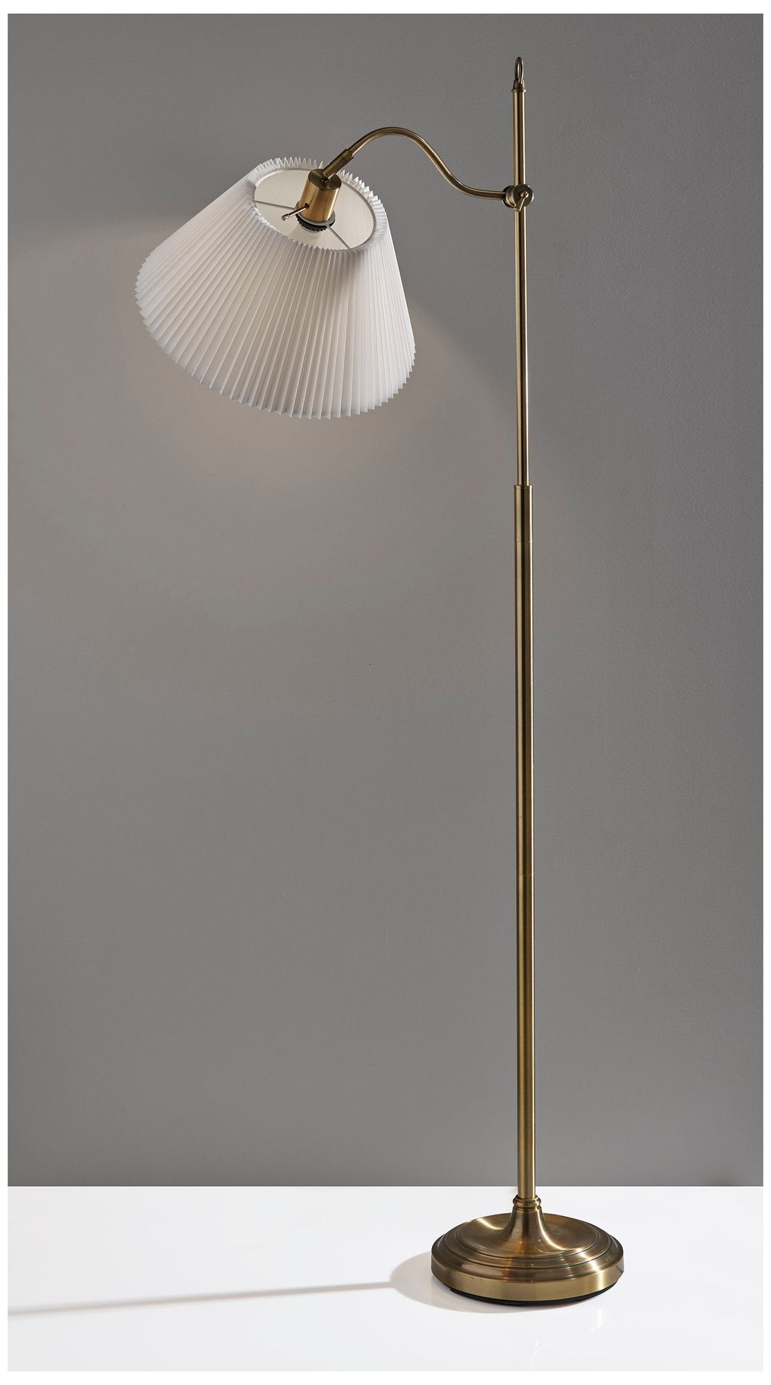 Adesso Derby Floor Lamp - Antique Brass