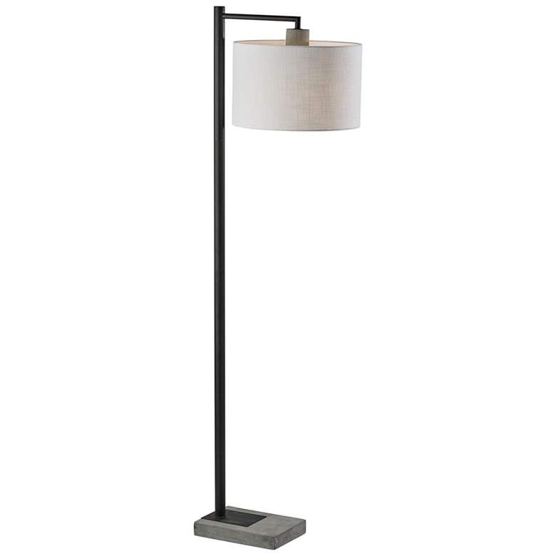 Image 2 Adesso Devin 60 3/4" Black Metal Offset Arm Modern Floor Lamp