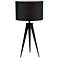Adesso Director 28" Black Metal Tripod Table Lamp with Black Shade