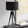Adesso Director 28" Black Metal Tripod Table Lamp with Black Shade