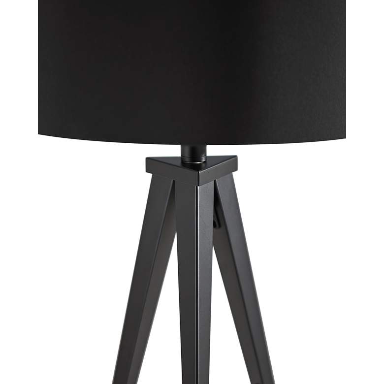 Image 5 Adesso Director 28 inch Black Metal Tripod Table Lamp with Black Shade more views