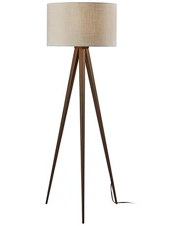 Adesso Director 60 1/4" High Rosewood Veneer Metal Tripod Floor Lamp