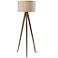 Adesso Director 60 1/4" High Rosewood Veneer Metal Tripod Floor Lamp