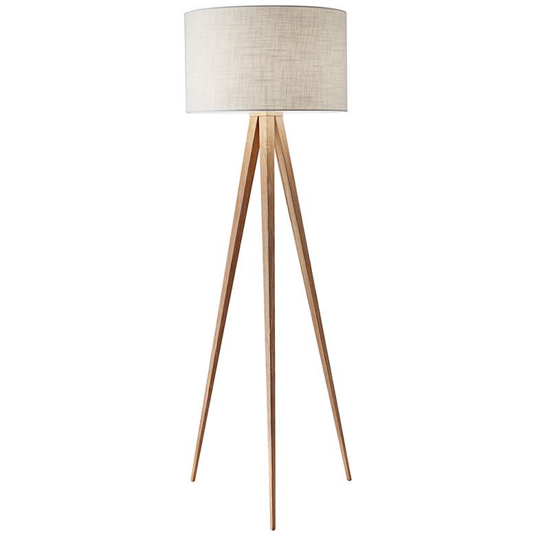 Image 2 Adesso Director 60 1/4 inch Modern Natural Wood Tripod Floor Lamp