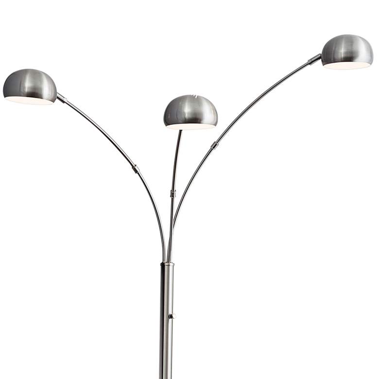 Image 2 Adesso Domino 84 inch Brushed Steel Metal 3-Light Modern Arc Floor Lamp more views