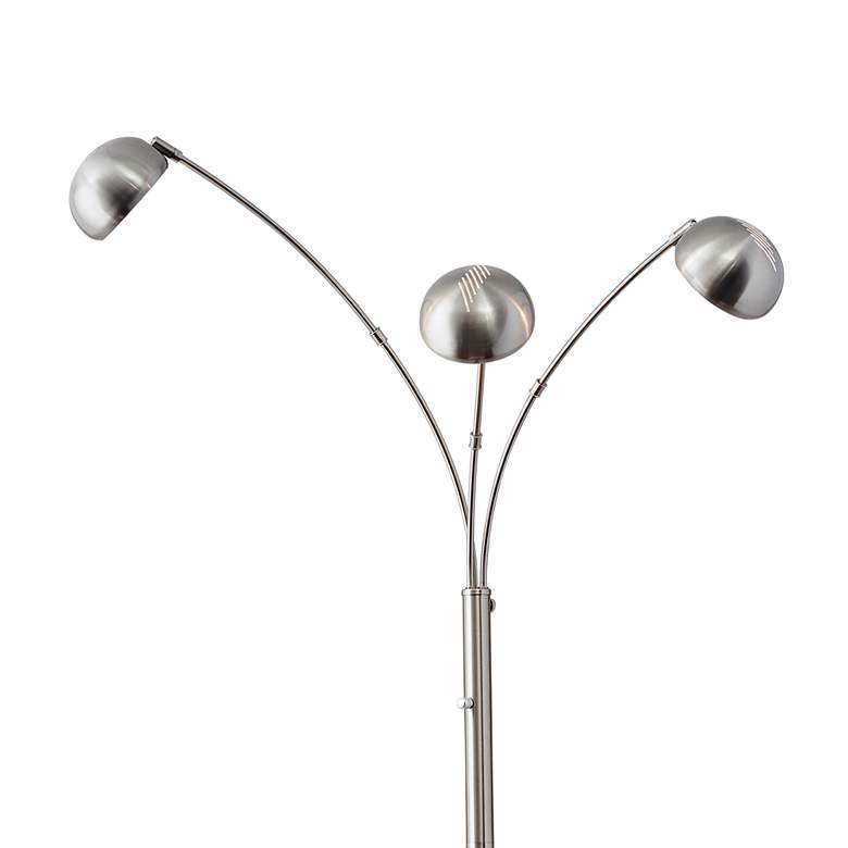 Image 4 Adesso Domino 84 inch Brushed Steel Metal 3-Light Modern Arc Floor Lamp more views