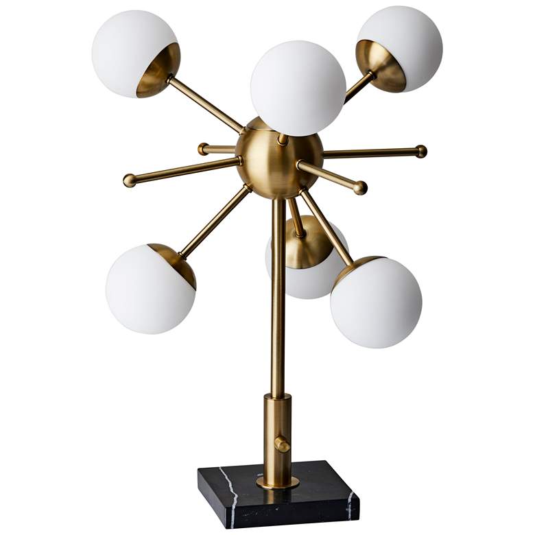 Image 1 Adesso Doppler 23 inch Antique Brass LED Sputnik Table Lamp