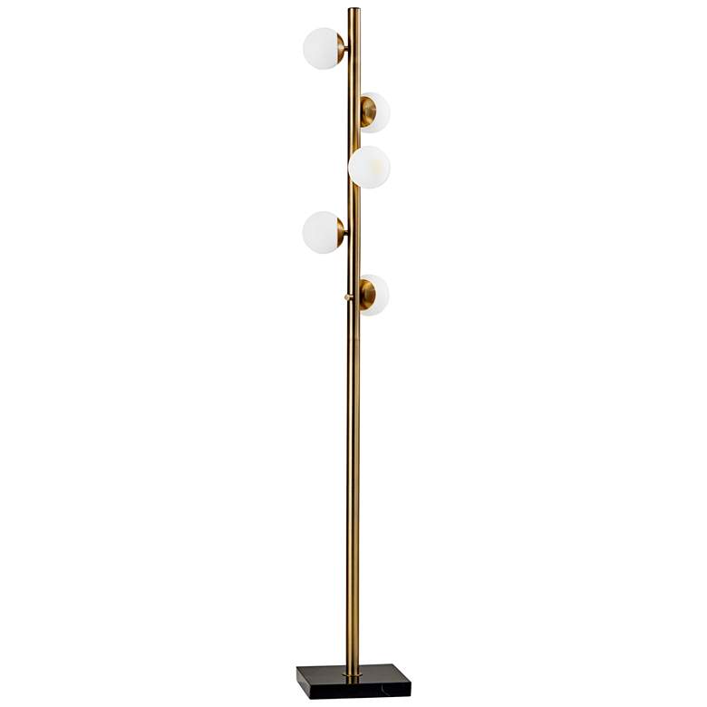 Image 2 Adesso Doppler 65" Antique Brass Modern LED Tree Floor Lamp
