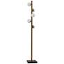 Adesso Doppler 65" Antique Brass Modern LED Tree Floor Lamp
