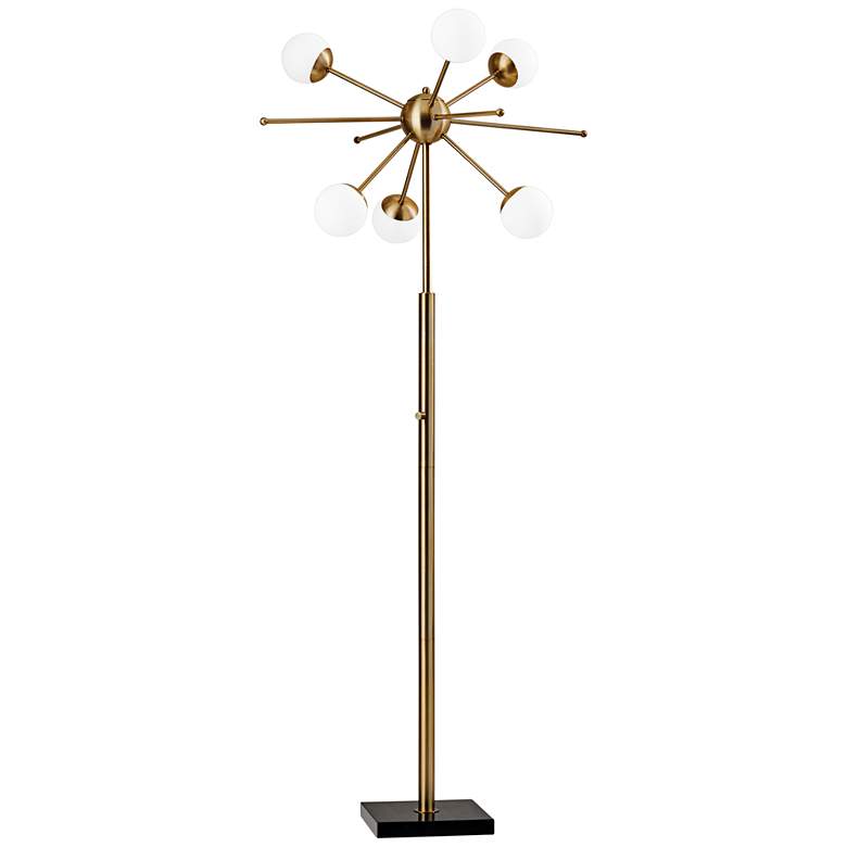 Image 2 Adesso Doppler Antique Brass Modern LED Sputnik Floor Lamp