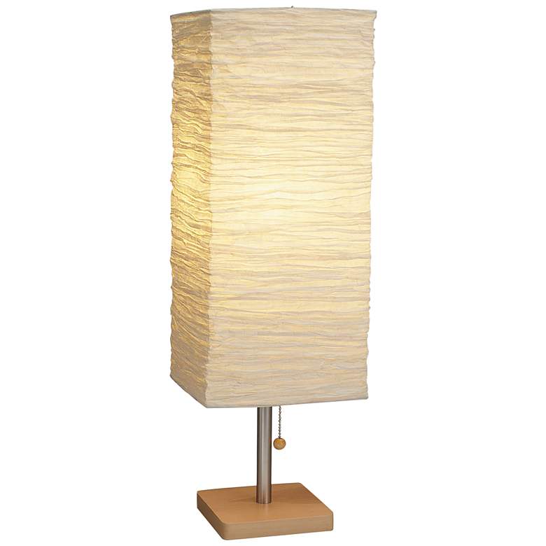 Image 1 Adesso Dune 25" High Modern Wood and Steel Paper Shade Table Lamp