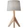 Adesso Eden 24 1/2" Natural Ash Wood Modern Tripod Table Lamp