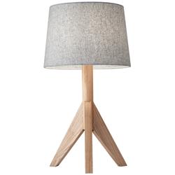 Adesso Eden 24 1/2&quot; Natural Ash Wood Modern Tripod Table Lamp