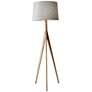 Adesso Eden 59.25" High Natural Ash Wood Modern Tripod Floor Lamp