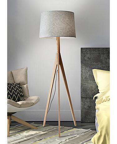 Adesso Eden 59 1/4" High Natural Ash Wood Modern Tripod Floor Lamp