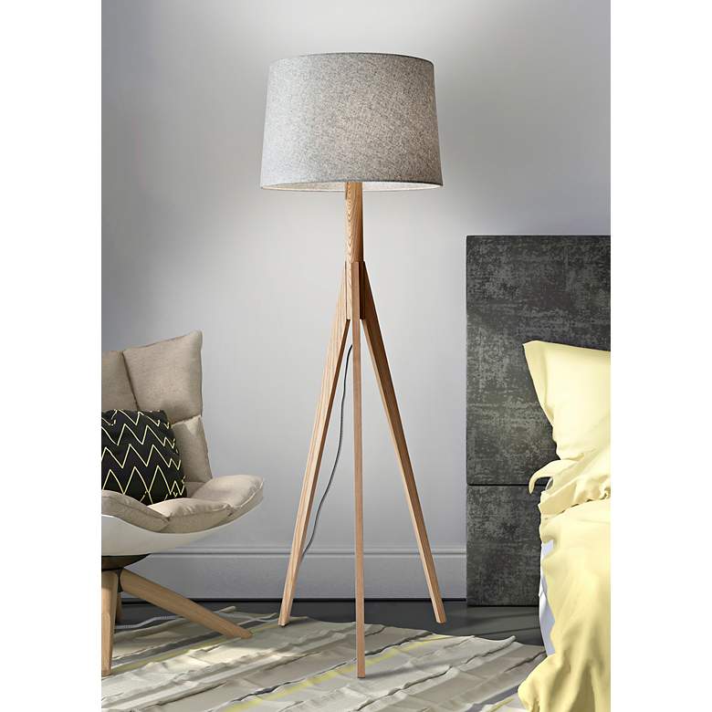 Image 2 Adesso Eden 59 1/4" High Natural Ash Wood Modern Tripod Floor Lamp