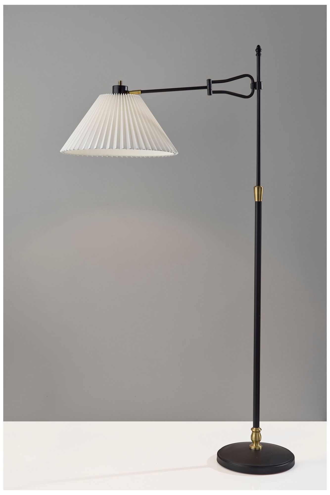 Image 3 Adesso Elijah Floor Lamp - Black & Antique Brass more views