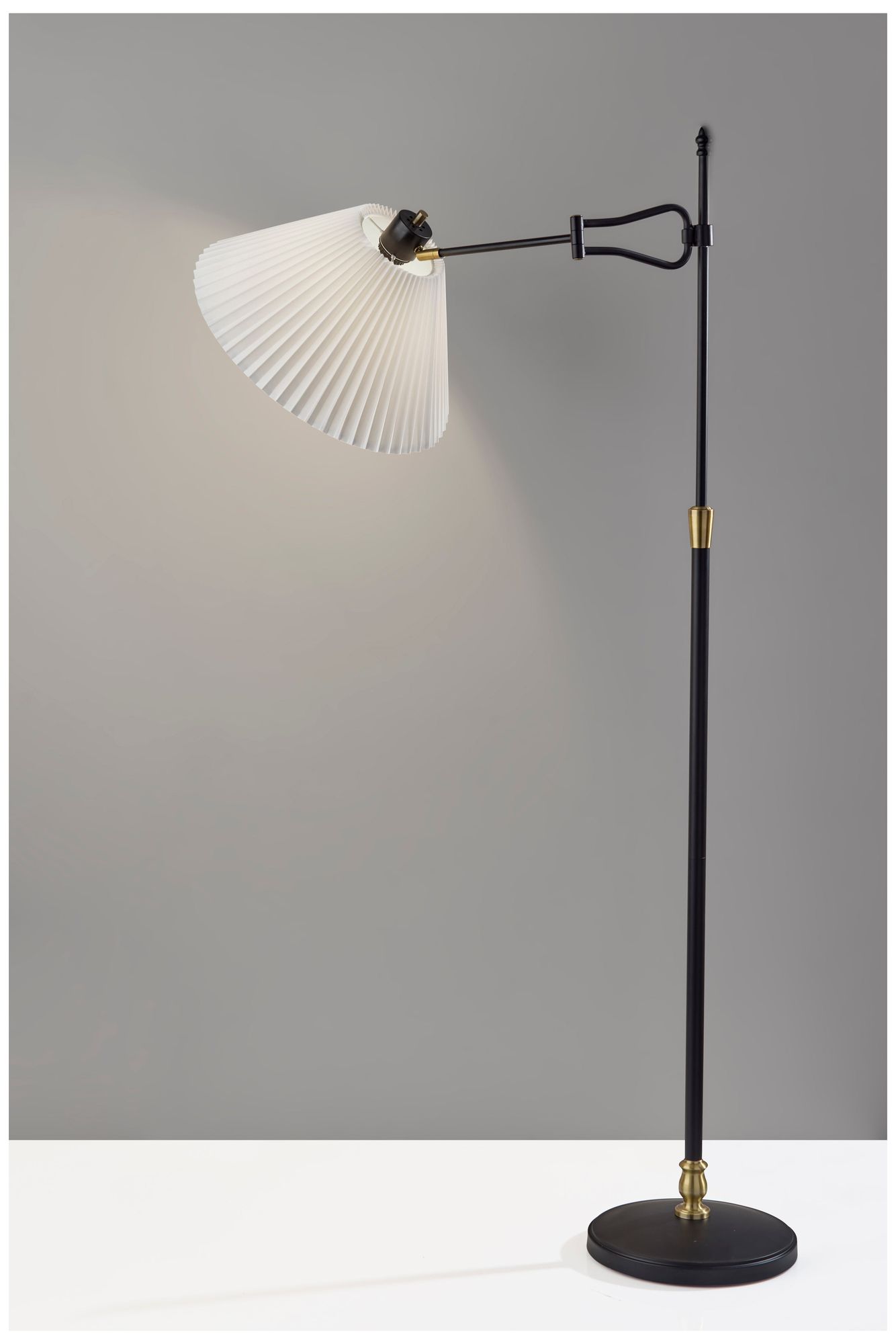 Image 4 Adesso Elijah Floor Lamp - Black & Antique Brass more views