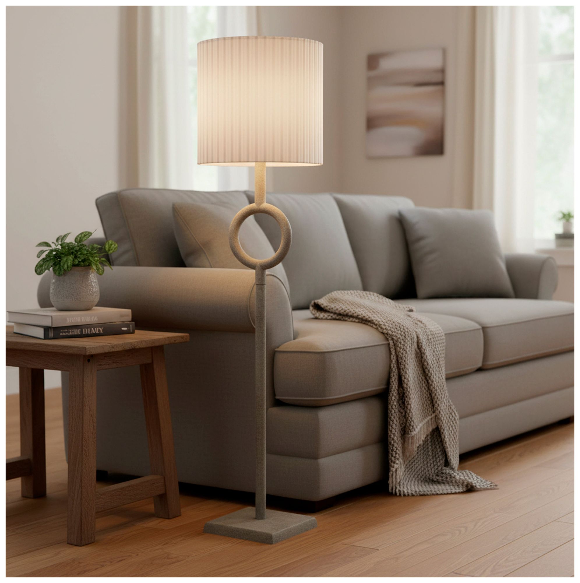 Image 2 Adesso Elizabeth Floor Lamp - Painted Stone Texture more views