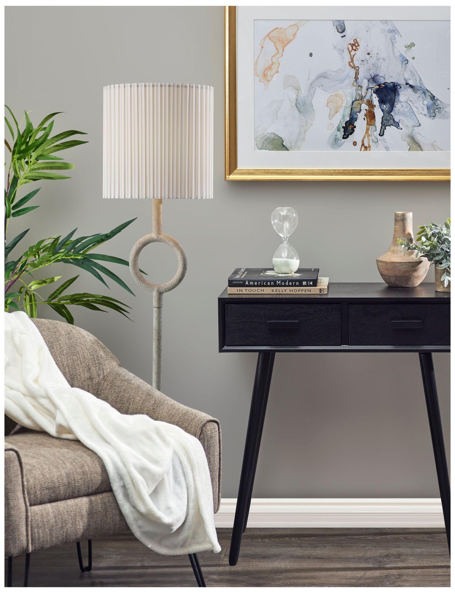 Image 3 Adesso Elizabeth Floor Lamp - Painted Stone Texture more views