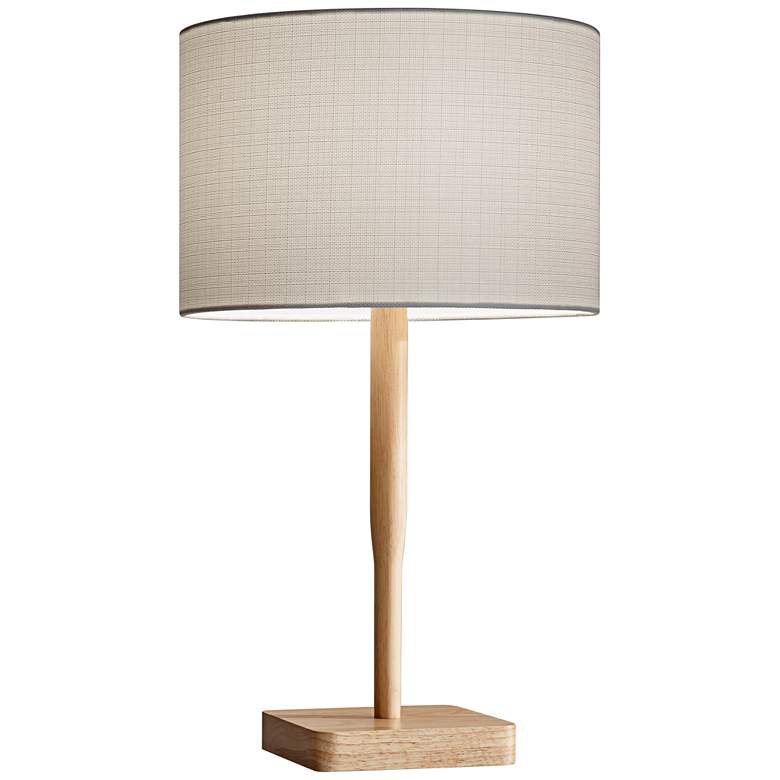Image 1 Adesso Ellis 21 inch Natural Rubberwood Scandinavian Modern Table Lamp
