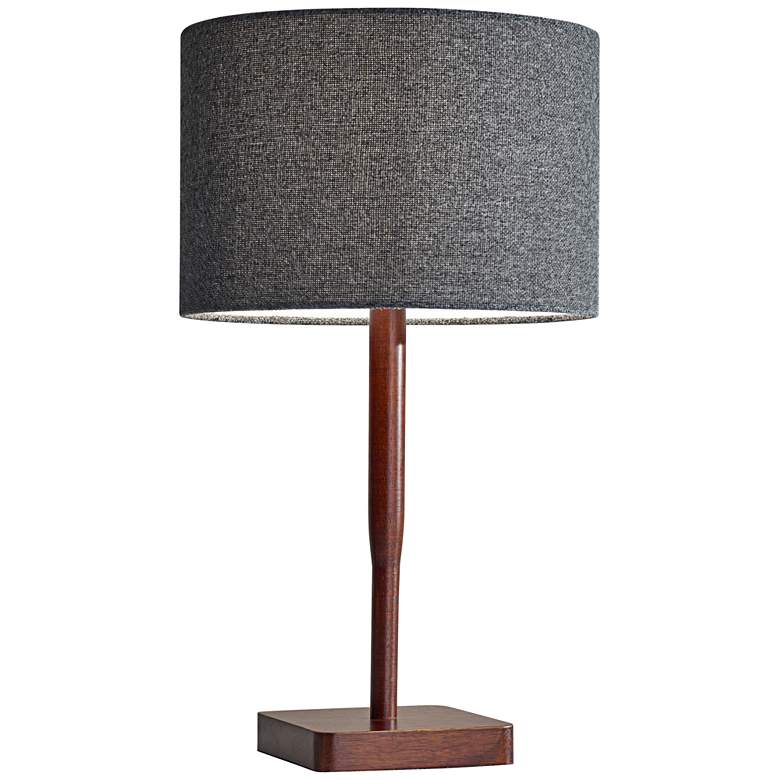 Image 2 Adesso Ellis 21" Walnut and Gray Scandinavian Modern Table Lamp