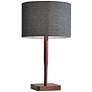 Adesso Ellis 21" Walnut and Gray Scandinavian Modern Table Lamp