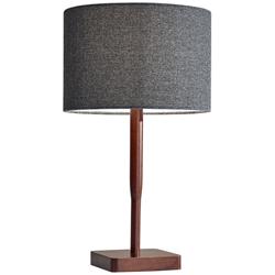 Adesso Ellis 21&quot; Walnut and Gray Scandinavian Modern Table Lamp