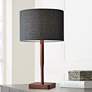 Adesso Ellis 21" Walnut and Gray Scandinavian Modern Table Lamp