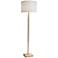 Adesso Ellis 58 1/2" White Linen Natural Rubberwood Modern Floor Lamp