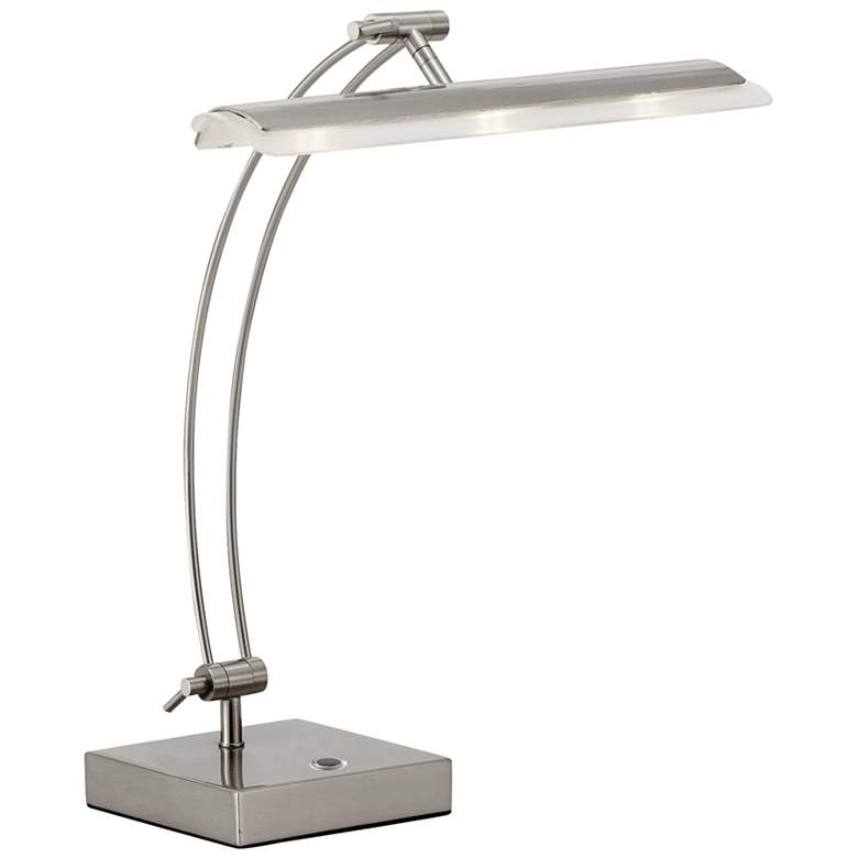 Image 2 Adesso Esquire Adjustable Height Brushed Steel 3-Light LED Desk Lamp