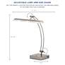 7_Adesso Esquire Adjustable Height Brushed Steel 3-Light LED Desk Lamp more views