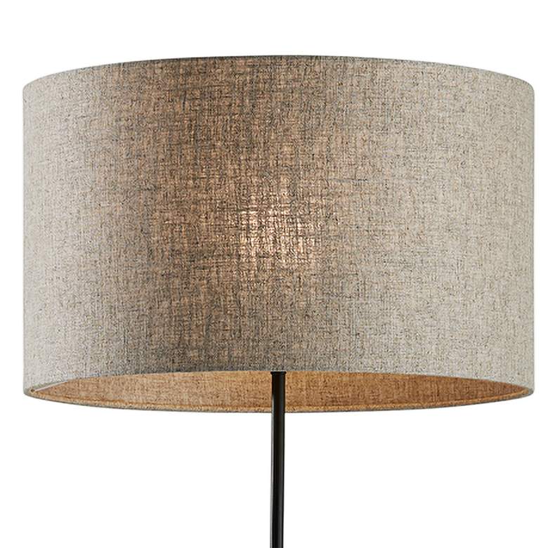Image 2 Adesso Ethan 63" High Black and Walnut Rubberwood Modern Floor Lamp more views
