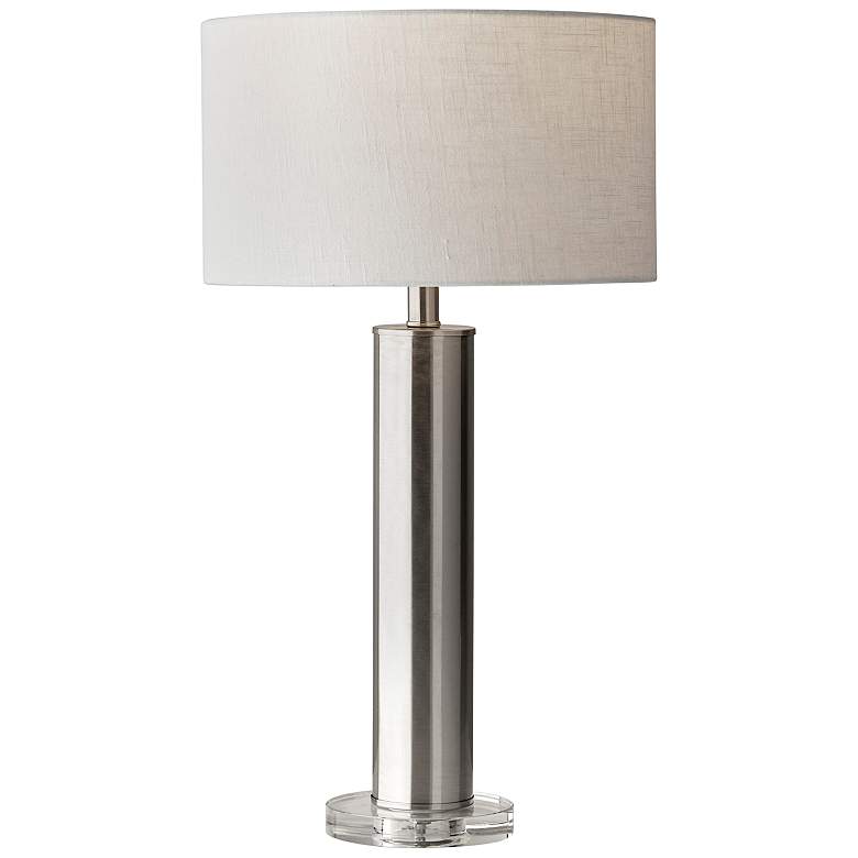 Image 2 Adesso Ezra 25 1/2" High Brushed Steel Metal Column Table Lamp