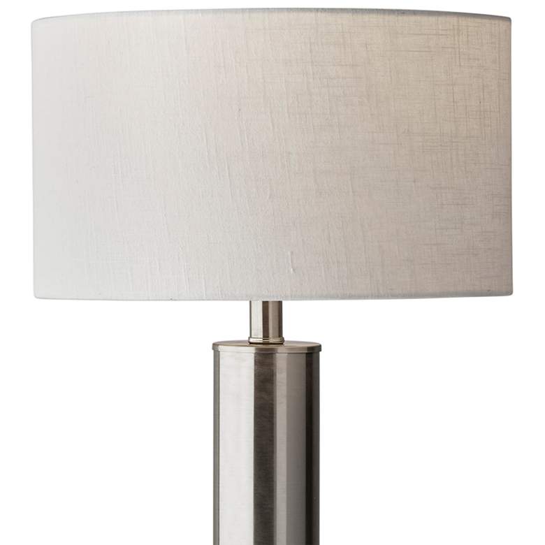 Image 3 Adesso Ezra 25 1/2" High Brushed Steel Metal Column Table Lamp more views