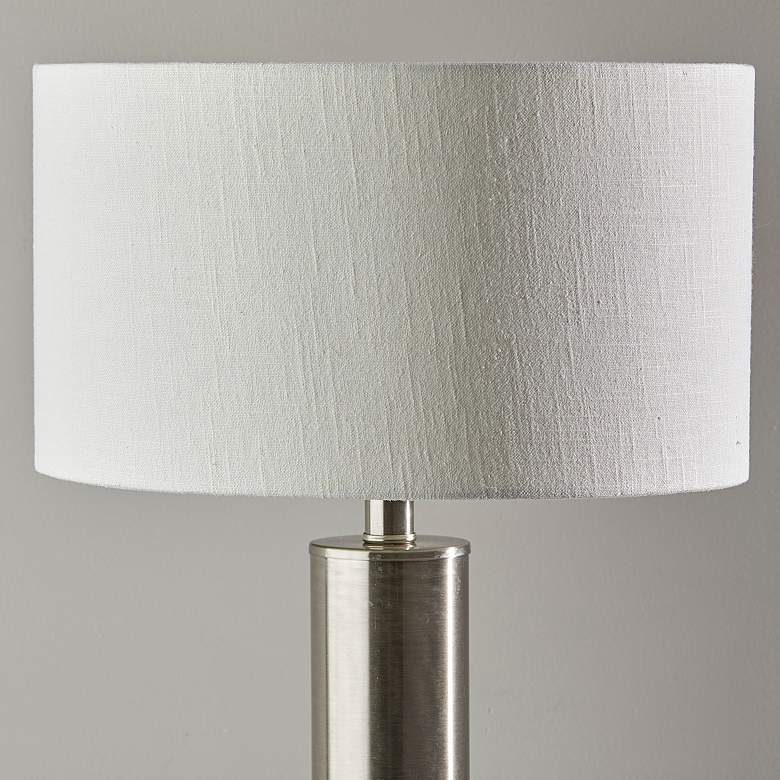 Image 5 Adesso Ezra 25 1/2" High Brushed Steel Metal Column Table Lamp more views