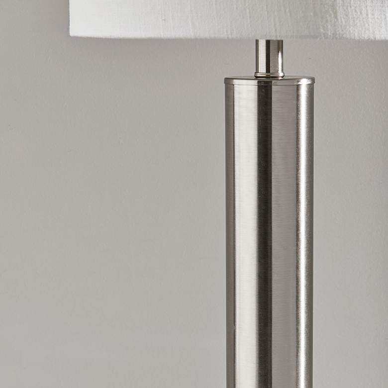 Image 6 Adesso Ezra 25 1/2" High Brushed Steel Metal Column Table Lamp more views