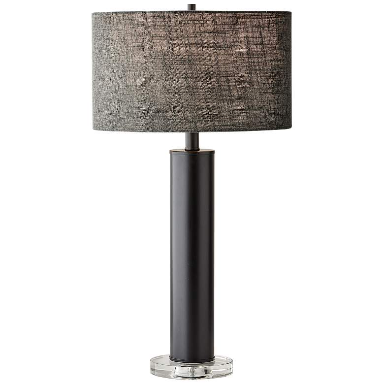 Image 1 Adesso Ezra 25 1/2" High Modern Black Metal Column Table Lamp