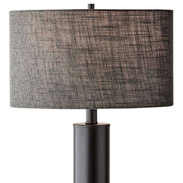 Image 2 Adesso Ezra 25 1/2" High Modern Black Metal Column Table Lamp more views