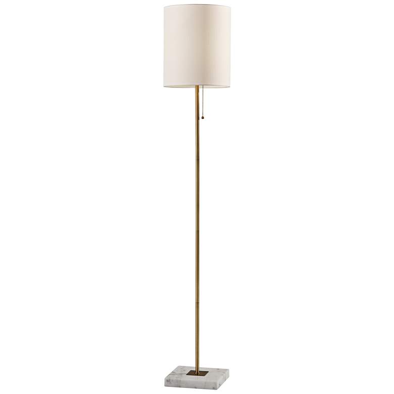 Image 1 Adesso Fiona 62" High Modern Antique Brass Floor Lamp