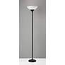 2_Adesso Glenn 71" Black Finish 300 Watt Classic Torchiere Floor Lamp more views