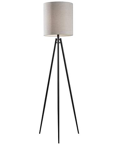 Adesso Glenwood 69" High Black Metal Modern Tripod Floor Lamp