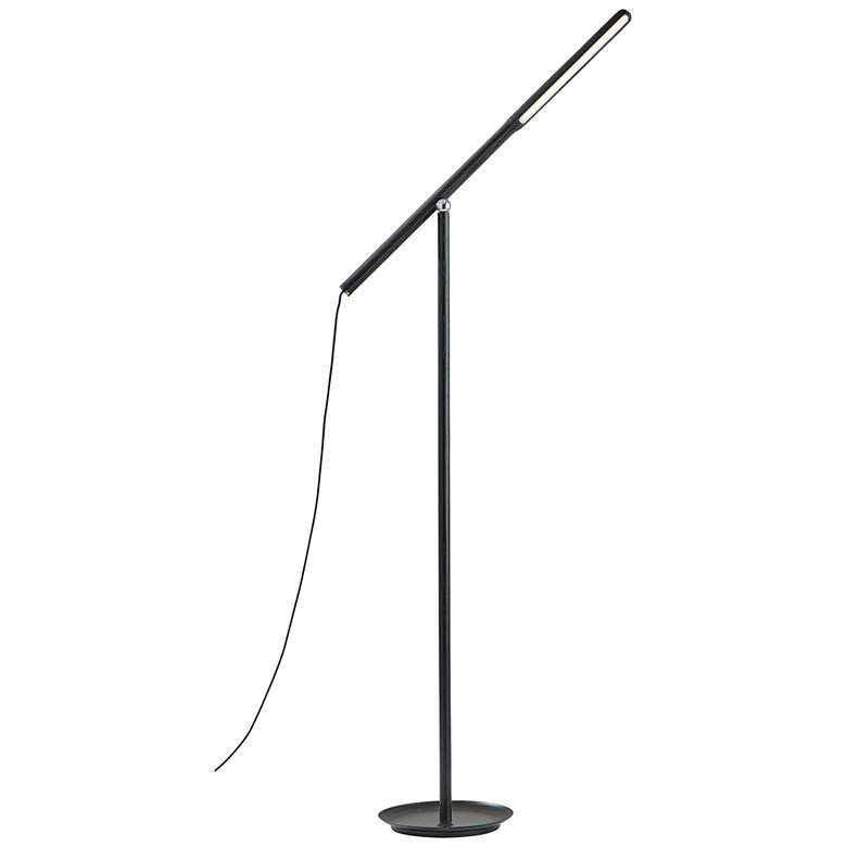 Image 2 Adesso Gravity Adjustable Height Black Ash Wood LED Task Floor Lamp