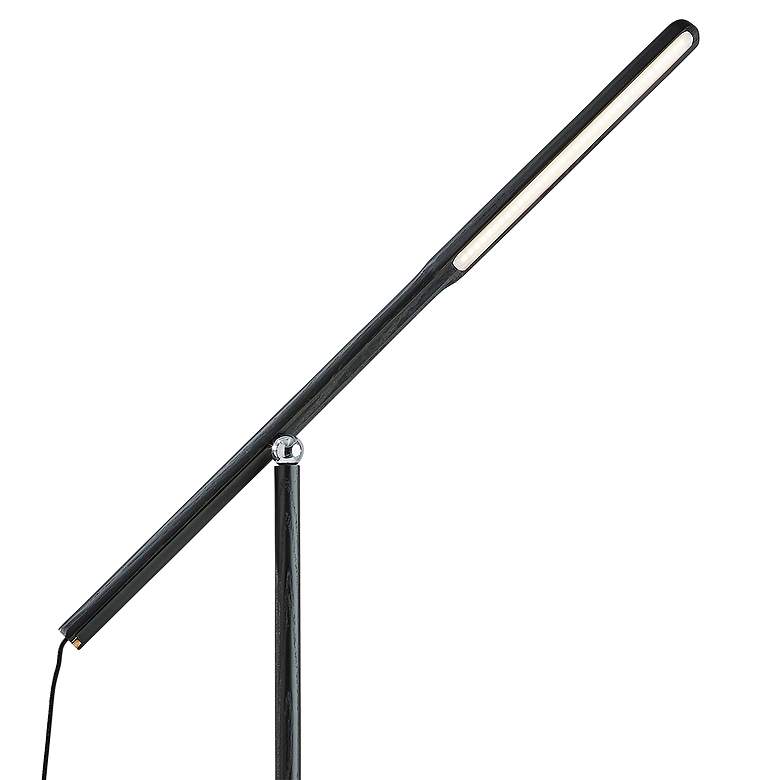 Image 3 Adesso Gravity Adjustable Height Black Ash Wood LED Task Floor Lamp more views