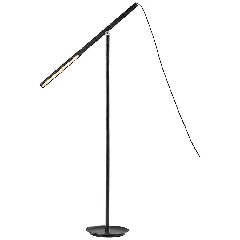 Image 7 Adesso Gravity Adjustable Height Black Ash Wood LED Task Floor Lamp more views