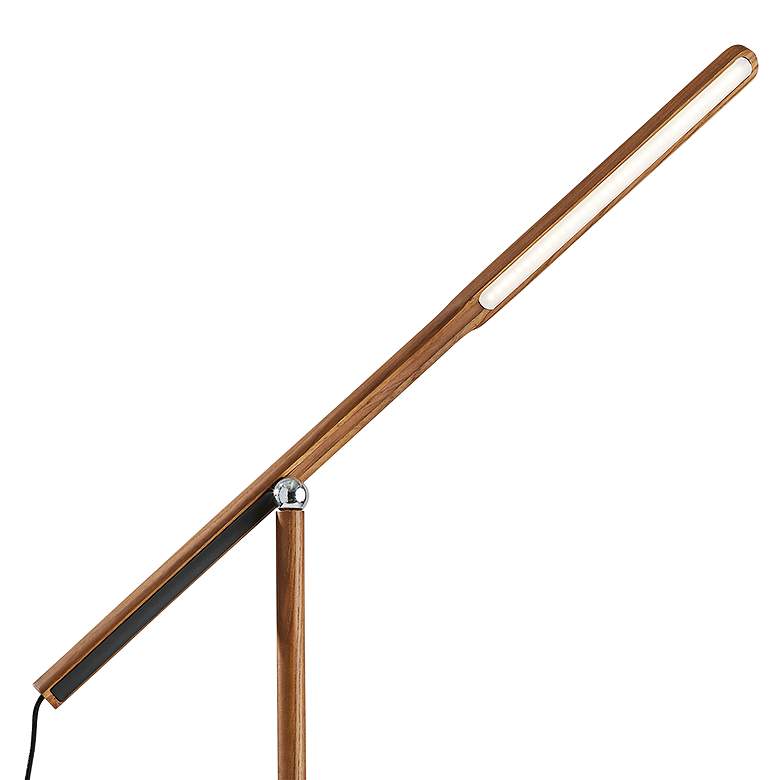Image 3 Adesso Gravity Adjustable Height Walnut Ash Wood LED Task Floor Lamp more views