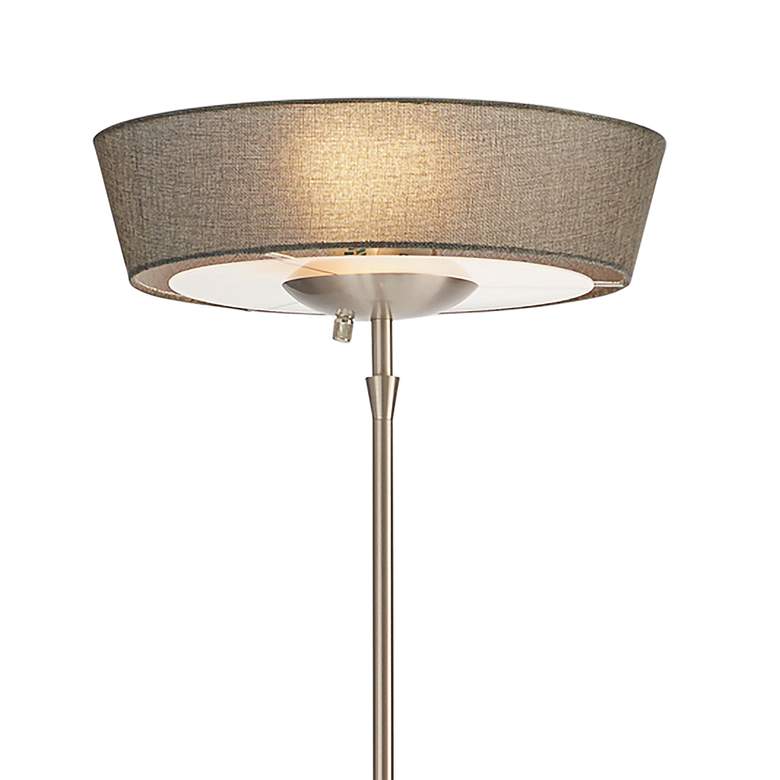 Image 2 Adesso Harper 71 inch High Brushed Steel Modern Torchiere Floor Lamp more views