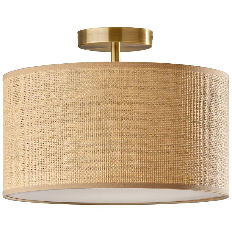 Image 3 Adesso Harvest 15" Wide Antique Brass Metal Ceiling Light