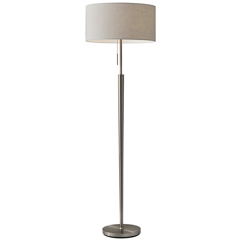 Image 1 Adesso Hayworth 65 inch  Brushed Steel Metal Pull Chain Floor Lamp